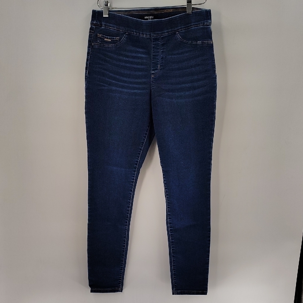 Nine West Pull On Skinny Denim Jeans Size 10 Stretch Elastic Band